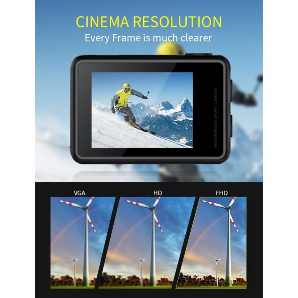 Real 4K FA07A 1080P Sports Camera Wifi Action Camera Outdoor Dual Screen For Diving