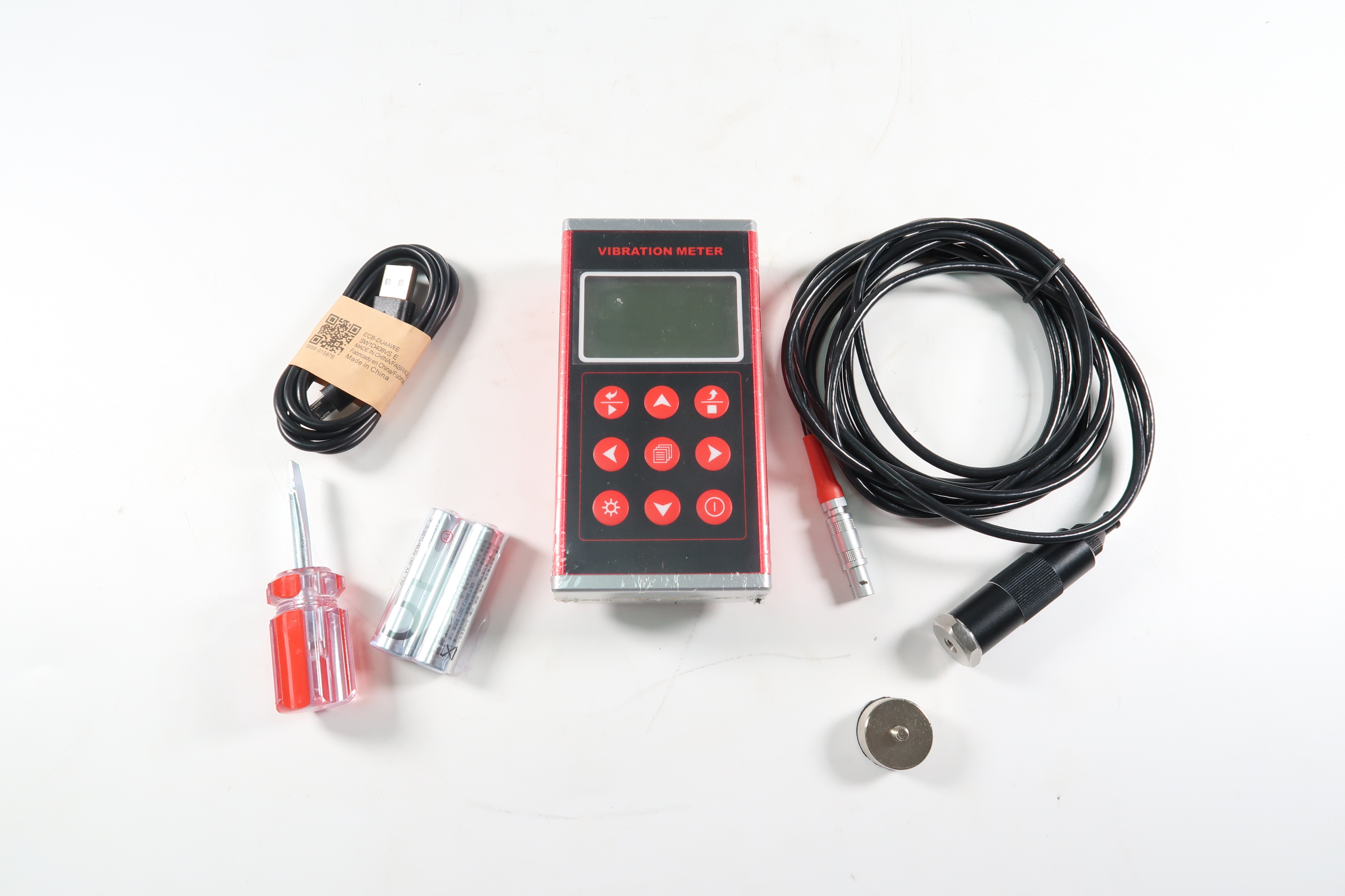 TMV120 Подсвеченный USB портативный вибрационный счетчик с двумя батареями