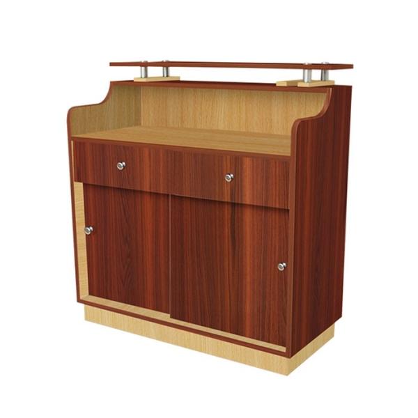 Traditional Style Salon Front Desk Furniture / Wood Hairdressing Reception Desk