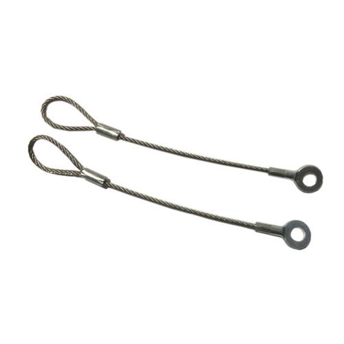 Stainless Steel Cable Lanyard Plastic Coated With Loop And Eyelet Terminal Ends