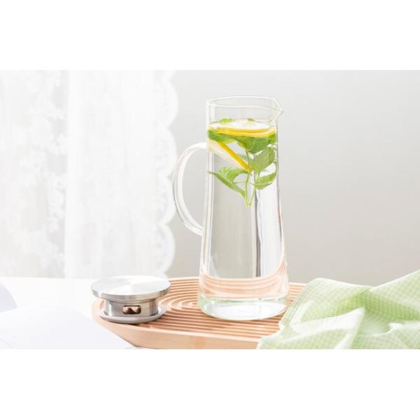 1350ml Glass Water Pitcher With Filter Transparent Heat Resistant Glass Carafe