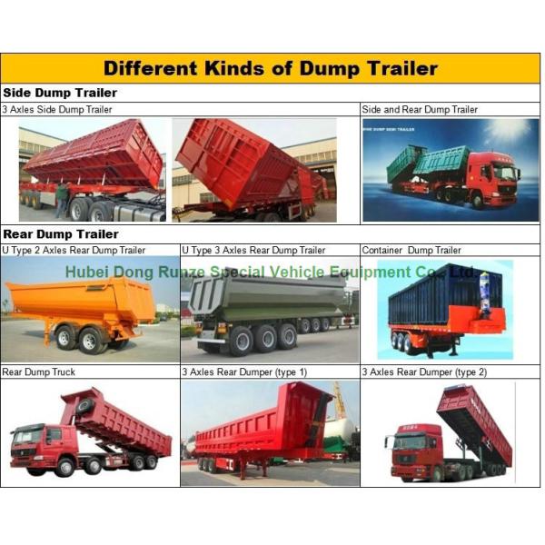 Heavy Duty Dumper Semi Trailer Truck for 3 Axles U shape Hydraulic dump Tipper Trailer 45 - 50 Ton
