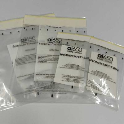 3 Layers Leak Proof 95kPa Biohazard Specimen Bag For Transporting Samples