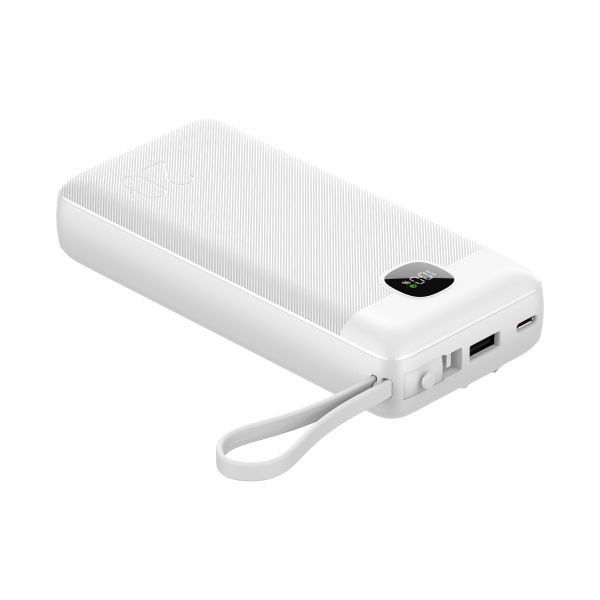 20000mAh Portable Power Bank 22.5W Digital Display USB Input 3 Cables