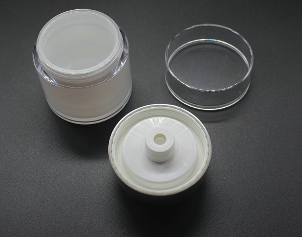 30ml 50ml Men Cosmetic Cream Jars Airless Pump Plastic Round Hot Stamping