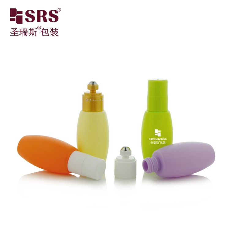 45ml Oval HDPE Plastic Roll‑on Bottle Empty Deodorant Roller Container For Perfume Essential Oil Custom Printing
