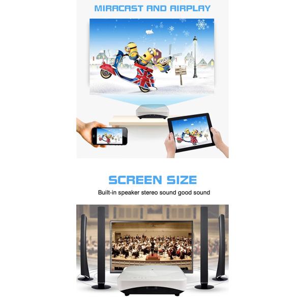 Portable TV DLP 1080P HD Projector Mini Lcd Projector Lumens For School