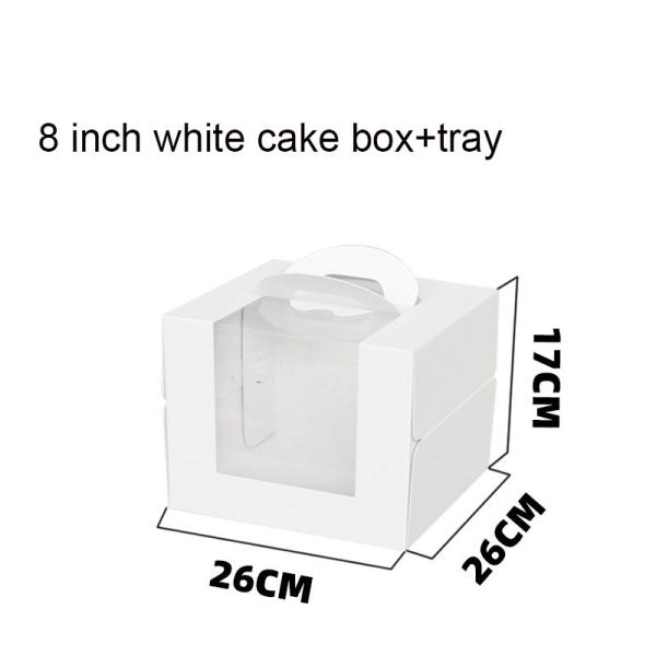 Белое открытое окно 3-дюймовое 4-дюймовое 6-дюймовое 8-дюймовое коробка для торта из неокрашенной бумаги