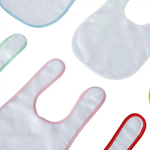 Sublimation Blank Polyester Baby Bibs For Custom Printing