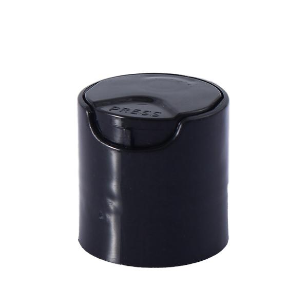 28/410 Black Flip Top Press Cap 20mm 24mm Metal Plastic Disc Top Hand Lotion Cream Bottles 18mm Iron Material Water Bottle Caps