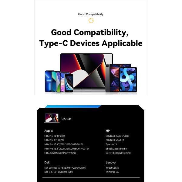 ESSAGER ES-X45 Serie USB C a C Cable de carga rápida 100W 1m 2m 3m