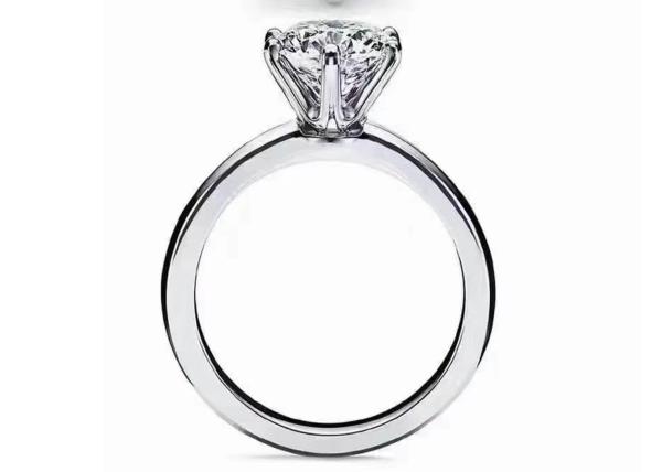 5mm Round Cut 18k White Gold Engagement Ring Setting with 8pcs Diamonds ODM