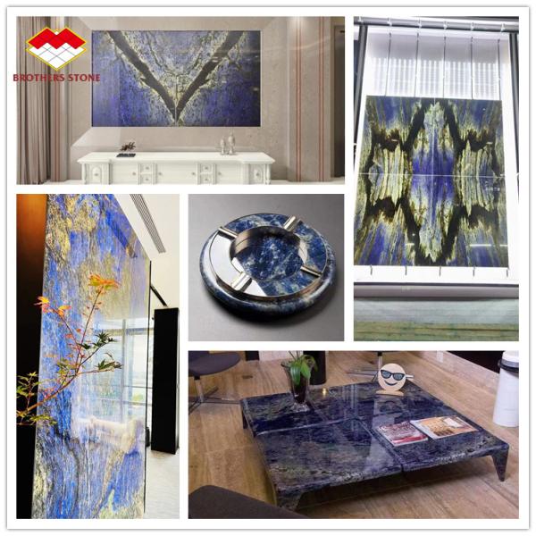 Modern Design Luxury Elegant Brazil Dream Sapphire Blue Stone Backlit Labradorite Blue Granite