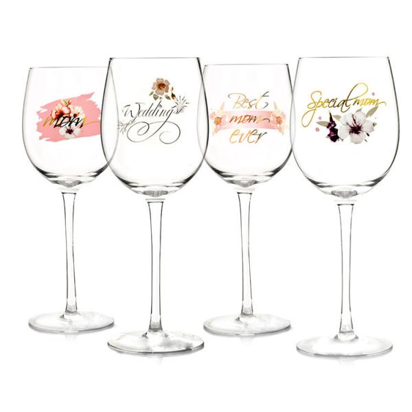 Vidros de vinho personalizados do estilo do cálice dos presentes, boa vinda do ODM do vidro de vinho do dia de mães