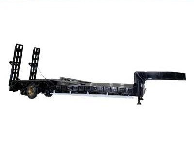 3 Axle 60 Ton Lower Deck Flat Deck Low Bed Semi-Trailer for Heavy Duty Transportation