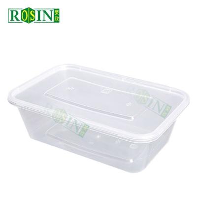 Contenant alimentaire à emporter personnalisé de 650 ml Contenant en plastique transparent rectangulaire