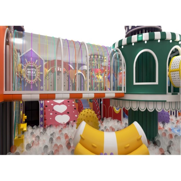 Macaron Custom All In One Indoor Family Entertainment Center Soft Play Playground