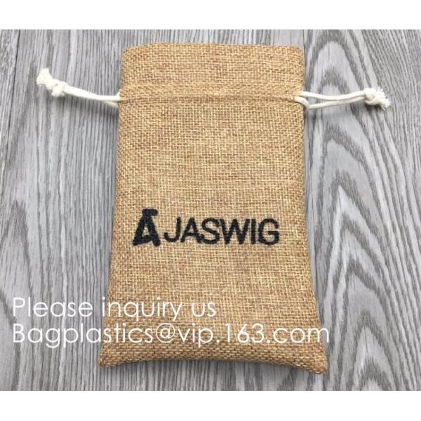 Candy Gift Pouch Bags with String Birthday Wedding Party Gift Jewlery Pouches Party Favor Jute Gift Bags Brown with Whit