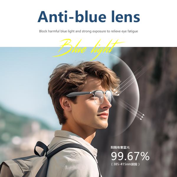 BT5.3 Ультралегкие умные беспроводные очки Bluetooth для удаленной фотографии