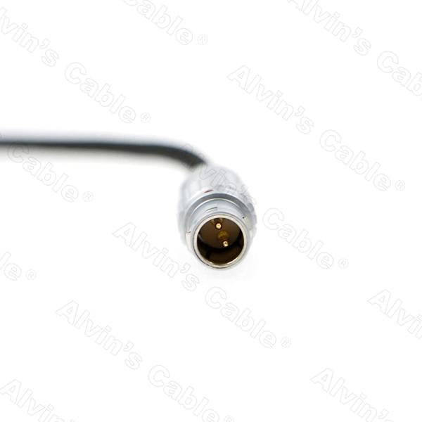 O cabo distribuidor de corrente flexível para o homem Rotatable de Pin Male To 2pin do ângulo direito 2 do monitor de SmallHD da ligação de Teradek trançou o fio 45cm
