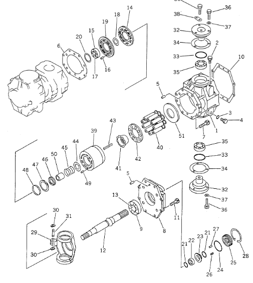 Komatsu 235-60-11100 GD825 Грейдер Гидравлический насос GD805A Главный насос
