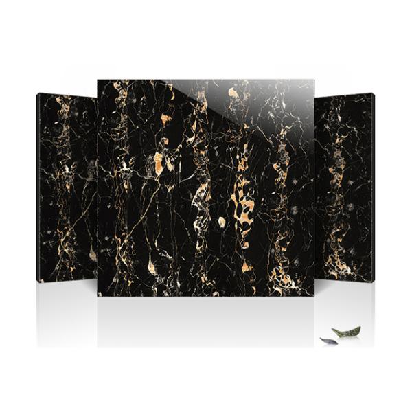 Interior Polished Floor Tiles Black African Dark Green For Living Room