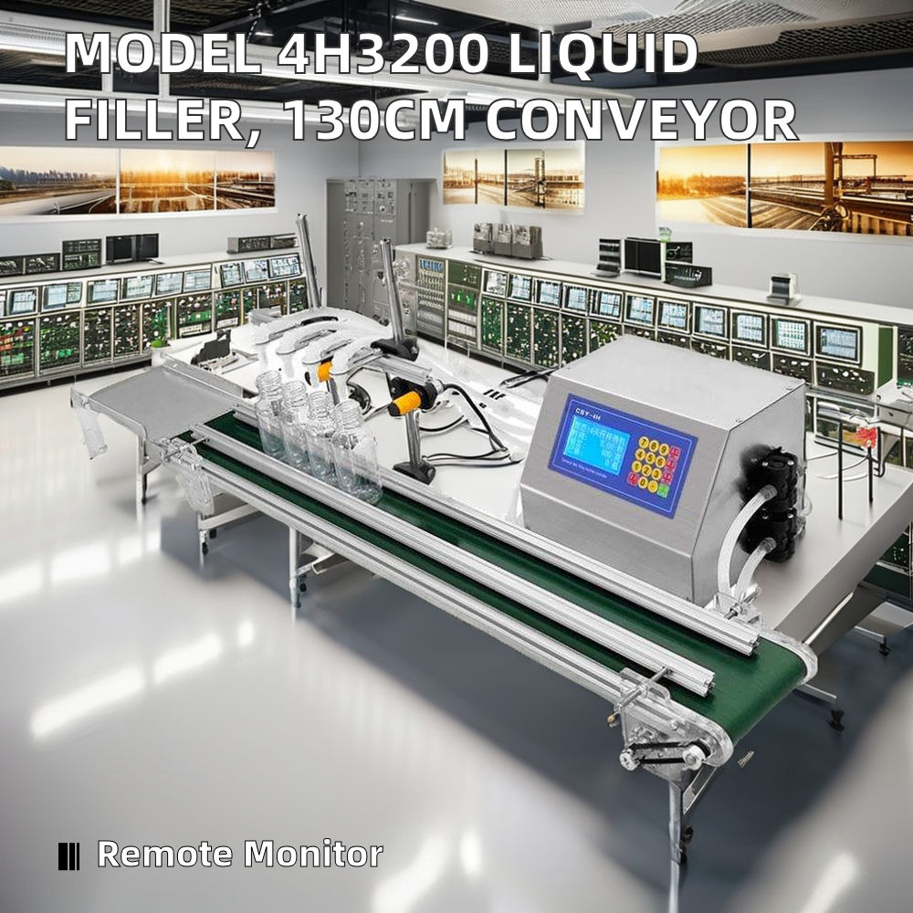 Small Liquid Bottle Filling Machine 130cm Conveyor for 50ml Volume Oil Vial Bag Packaging 220v