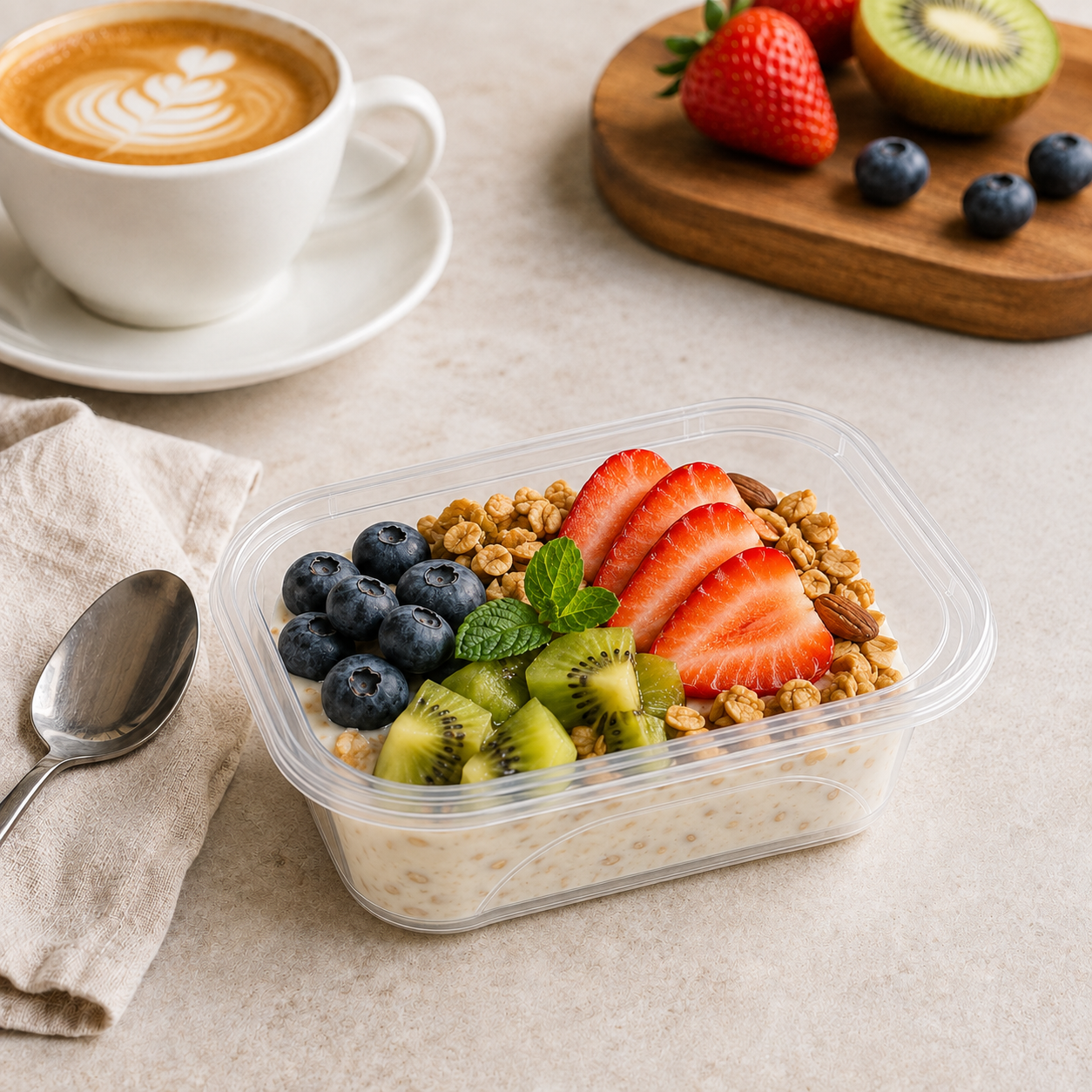 350ml Lid PP Food Containers Oval Deli Box for Breakfast / Snacks