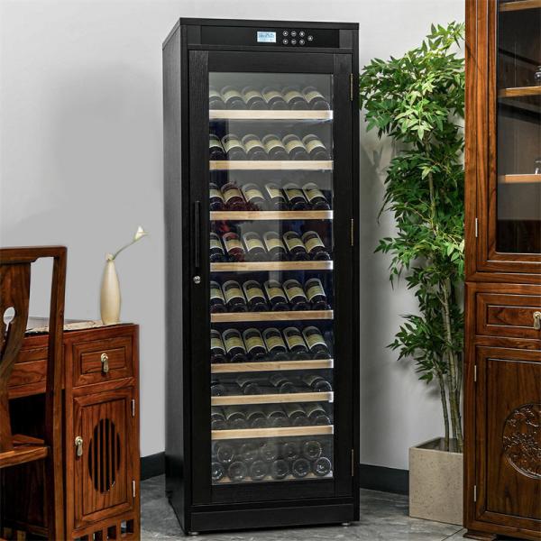 Single Zone Black Wood Drink Cabinet Lockable Kitchen Wine Cooler Furniture Armoire à boissons en bois noir à zone unique meuble de cuisine verrouillable
