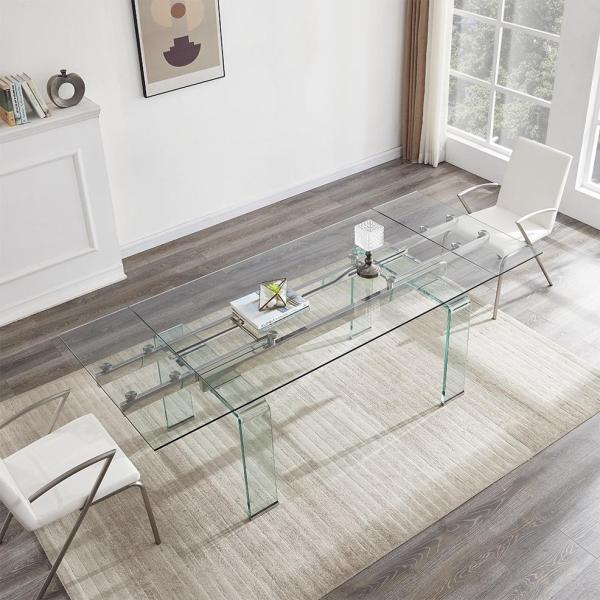 Fashion  Living room Furniture  Western Style  Tempered Glass Dinning Table Sets