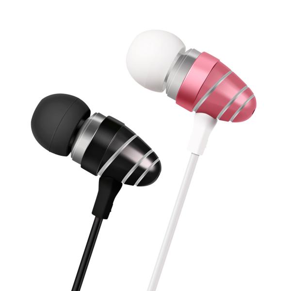 3.5mm Wired Metal Earbuds With Microphone In Ear Headphones Volume Control Mic Balanced Sound Extra Bass