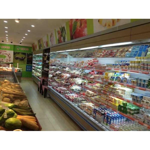 Fan Cooling Remote System Multideck Open Display Chiller For Supermarket