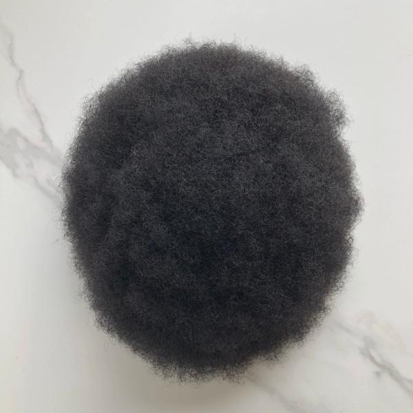 4mm 8x10 Afro Kinky Toupee Indian Human Hair pieces Man Hair Wig Poly Skin Toupee Human Hair Replacement