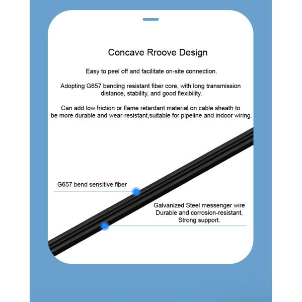 На открытом воздухе само- поддерживая посыльный G657A2 LSZH кабеля падения GJXFCH FTTH FRP стальной