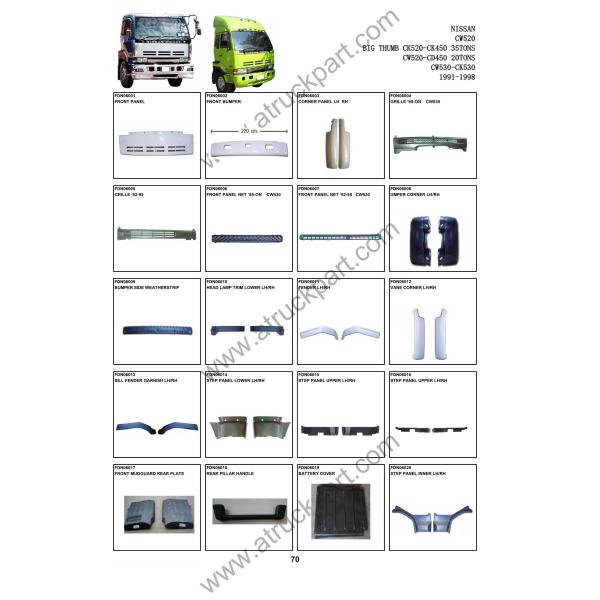 Outside Handle For Nissan UD CW520 Nissan Truck Spare Body Parts