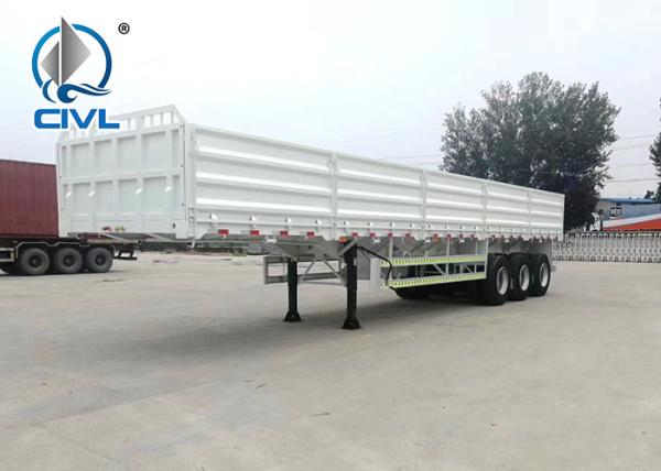 New Double Function Cargo Semi Trailer Trucks With 3 Fuwa Axles And Removable Wall Q345A Carbo Steel