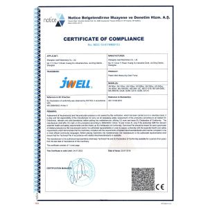 Changzhou JWELL Pipe Equipment Technology Co.,Ltd Сертификации