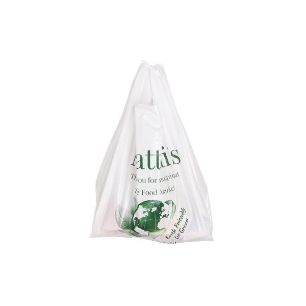 Firm Plastic Bags for Grocery T-shirt Bags on Roll Custom Logo Certificate ok compost