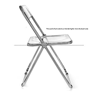 Modern Acrylic Stackable, Plastic Folding Dining Room Armless Home Comfortable Event Chair, Clear, Transparent