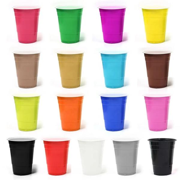 18 OZ 530Ml Red PP Reusable Plastic Cups For Wine