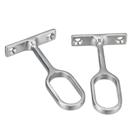 Nickel Plated Oval Wardrobe Clothes Hanging Rail Support Bracket for Closet Pipe