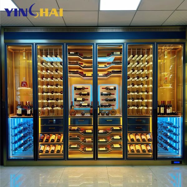 Custom Made stainless steel built in wine cabinet large wine fridge capacity