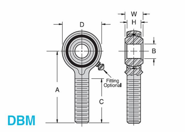 Extremidades de aço inoxidável 4 de DBM/DBF Rod - o óleo de bronze da raça da parte impregnou a métrica