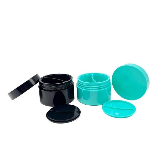 Wholesale 50+50g Double Grid Plastic PP Cream Jar with Dual-Grid Separate Storage for Skincare Products