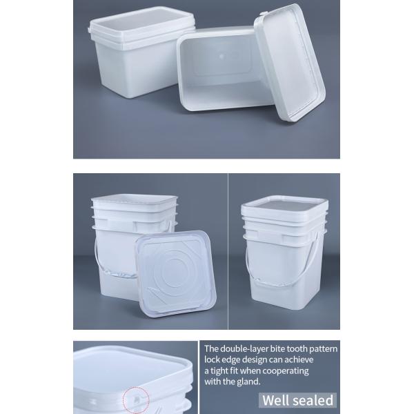 ISO 9001 5 Gallon Chemical Containers White Bucket 141*103*120mm