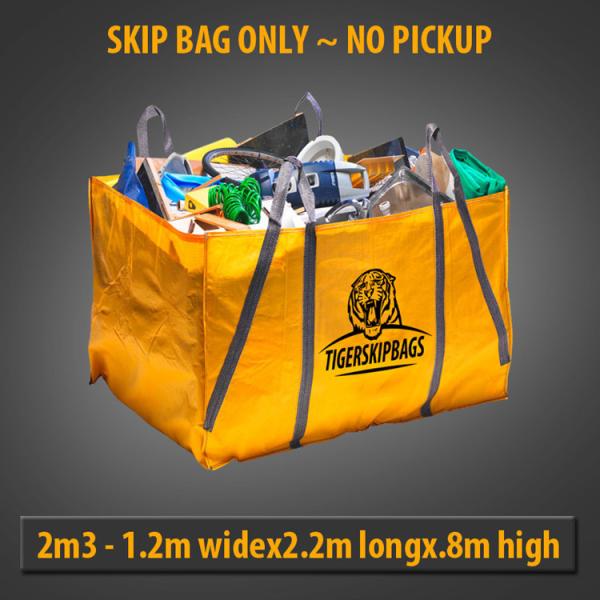 Big 1 Ton Garden Waste Skip Bags Open Top Closed Bottom 4 Side Seam Loops