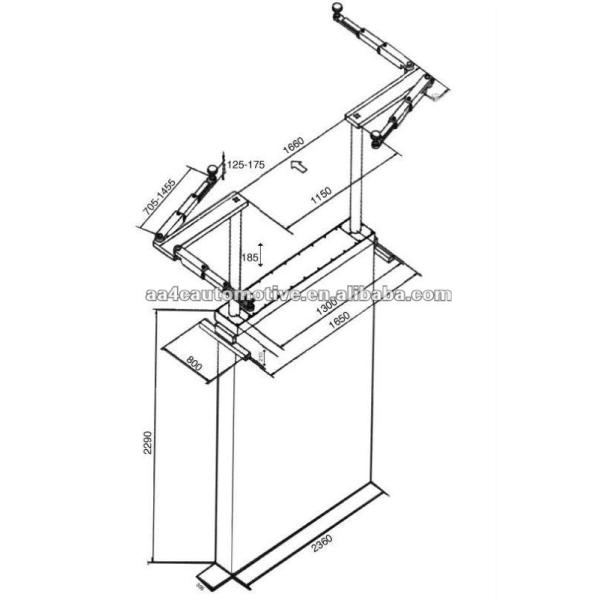 1.85M Double Post Vehicle Lift For Garage Parking Underground Car Stacker 2 Cylinders