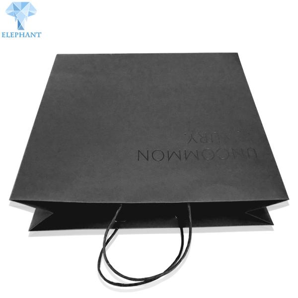 Heavy Duty Printed Paper Carrier Bags 20×21×8cm Matte Black Gift Bags