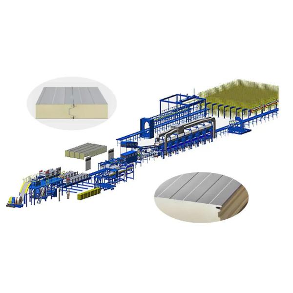 1200-2400 Mm Product Length Mineral Wool Sandwich Panel Production Line High Capacity 1000 Kg/h Capacity