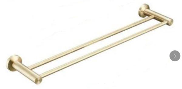 Double towel rail 83009-Brushed golden &Brush&Polish&Round&Stainless steel304